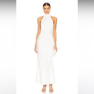 Misha x REVOLVE Evianna Satin Gown in Ivory